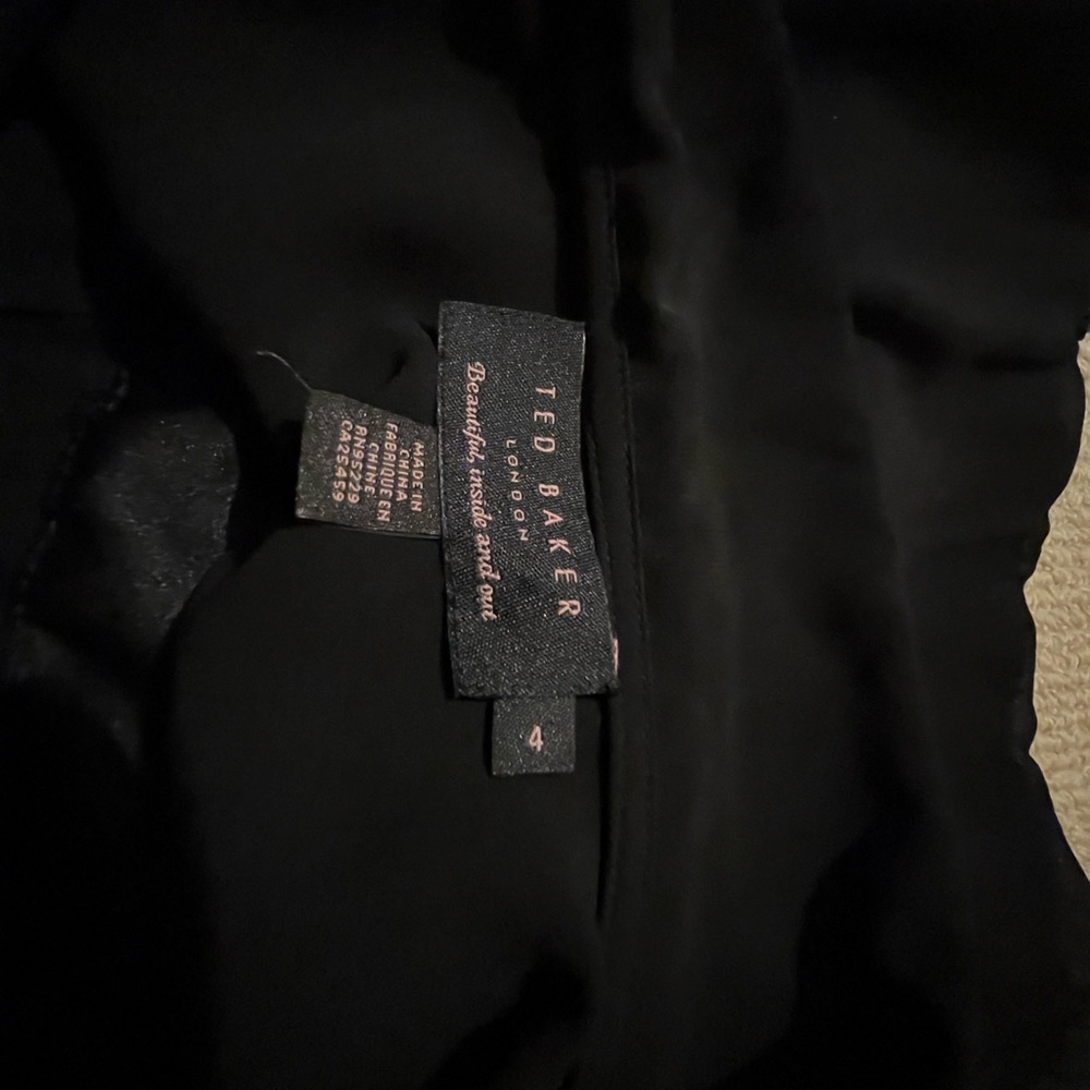 Ted Baker Ranni Lace Detail Belted Black Dress - Picture 3 of 4
